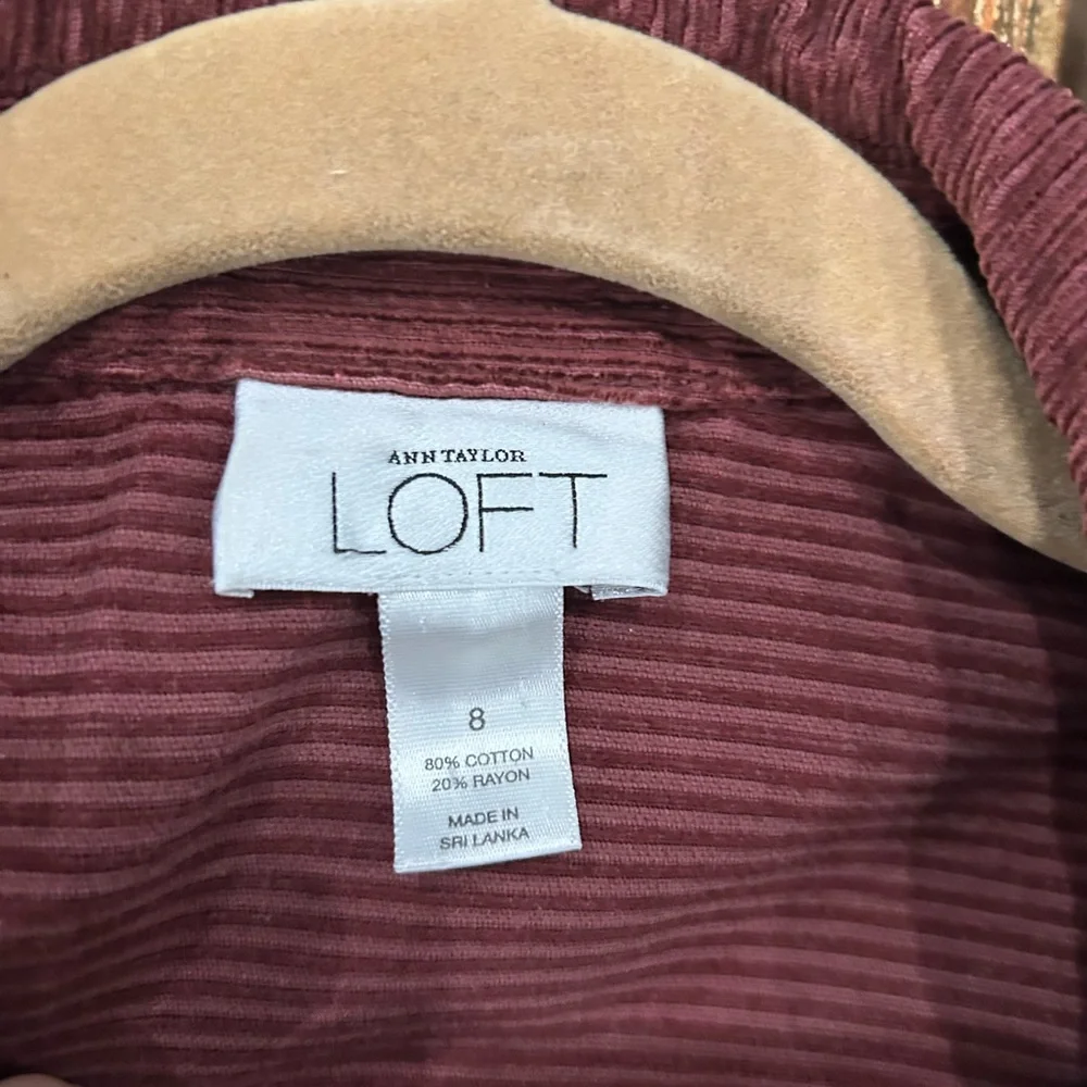 🔥 Anne Taylor LOFT red corduroy Jacket Size‎ 8